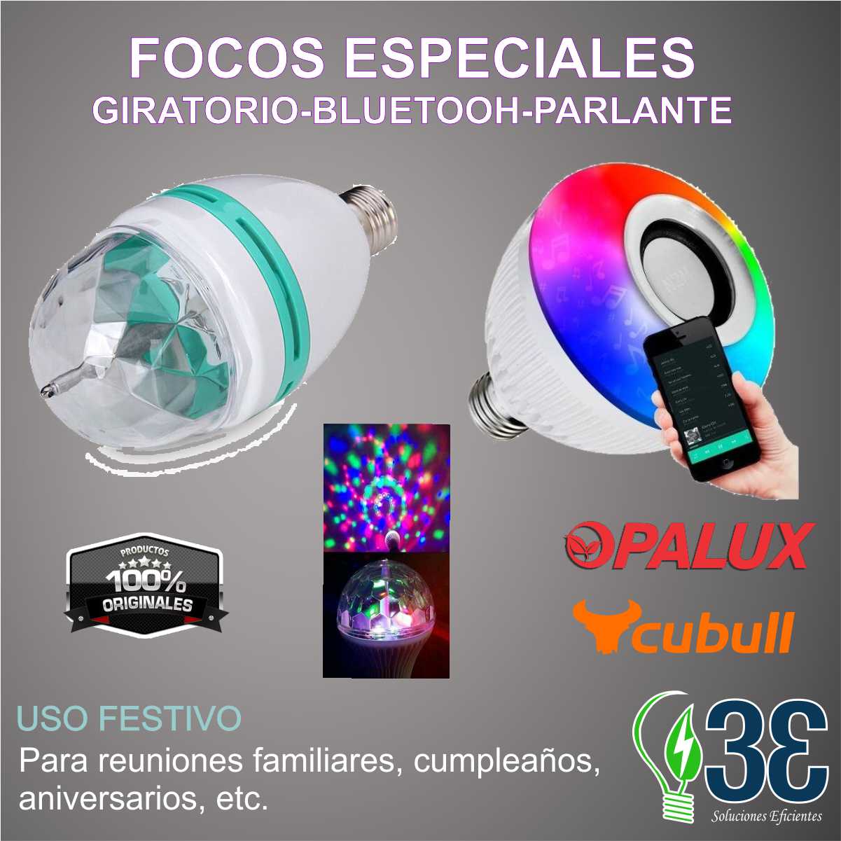 Focos Led Especiales_Bluetooh y Giratorio